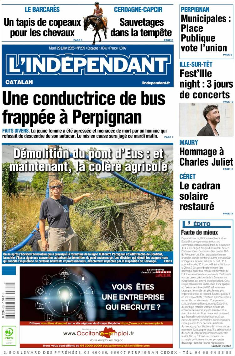 Portada de Le Indépendant (France)