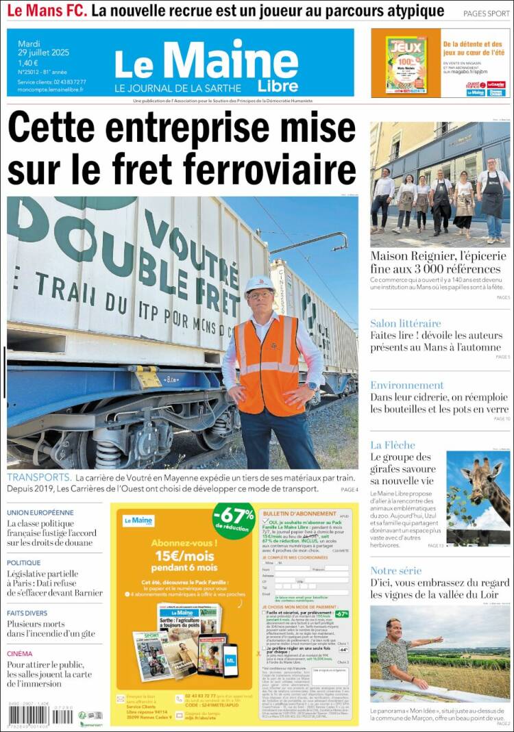 Portada de Le Maine Libre (France)