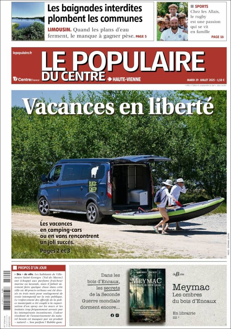 Portada de Le Populaire du Centre (Francia)
