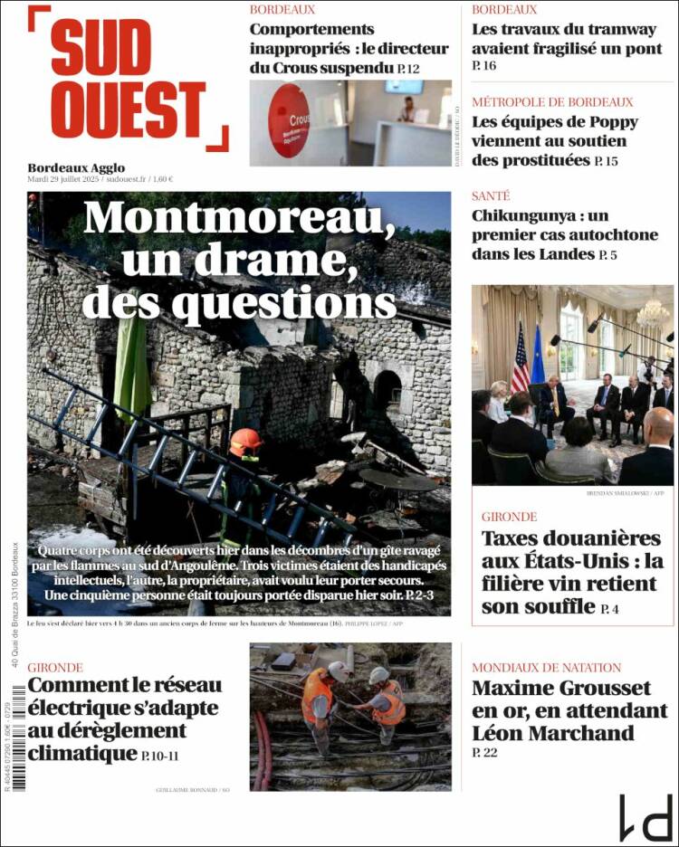 Portada de Sud Ouest (France)