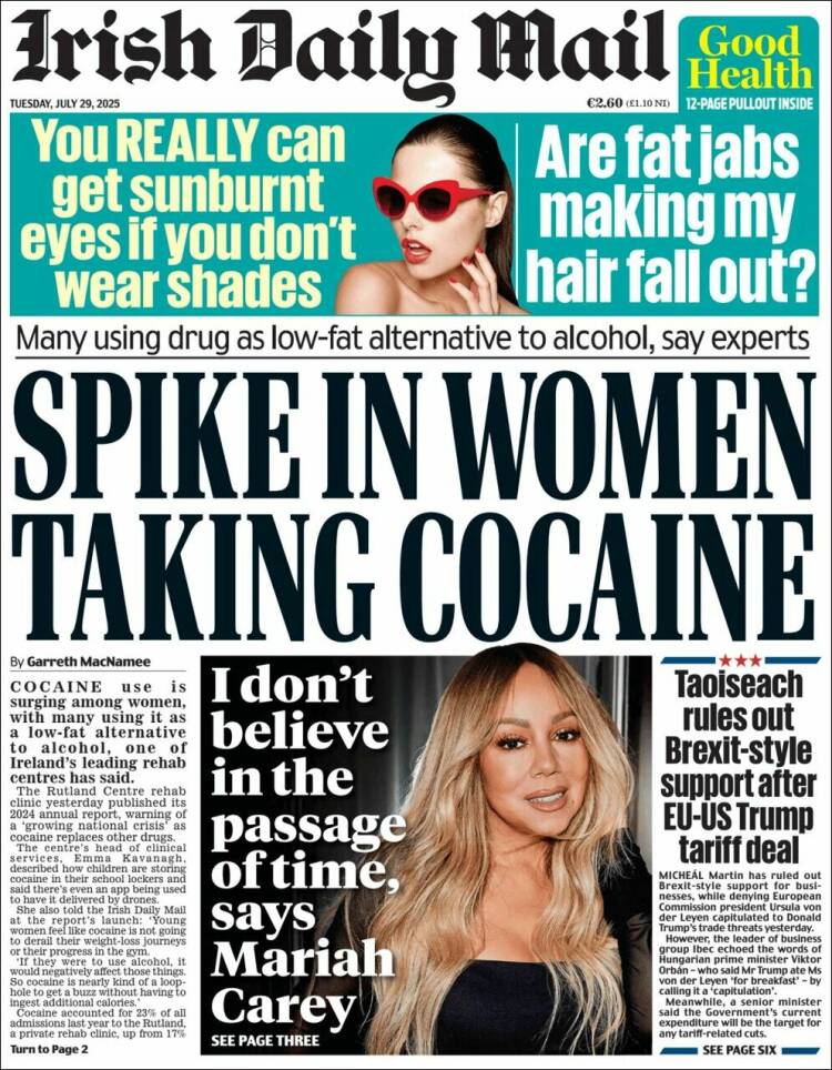 Portada de Irish Daily Mail (Irlanda)