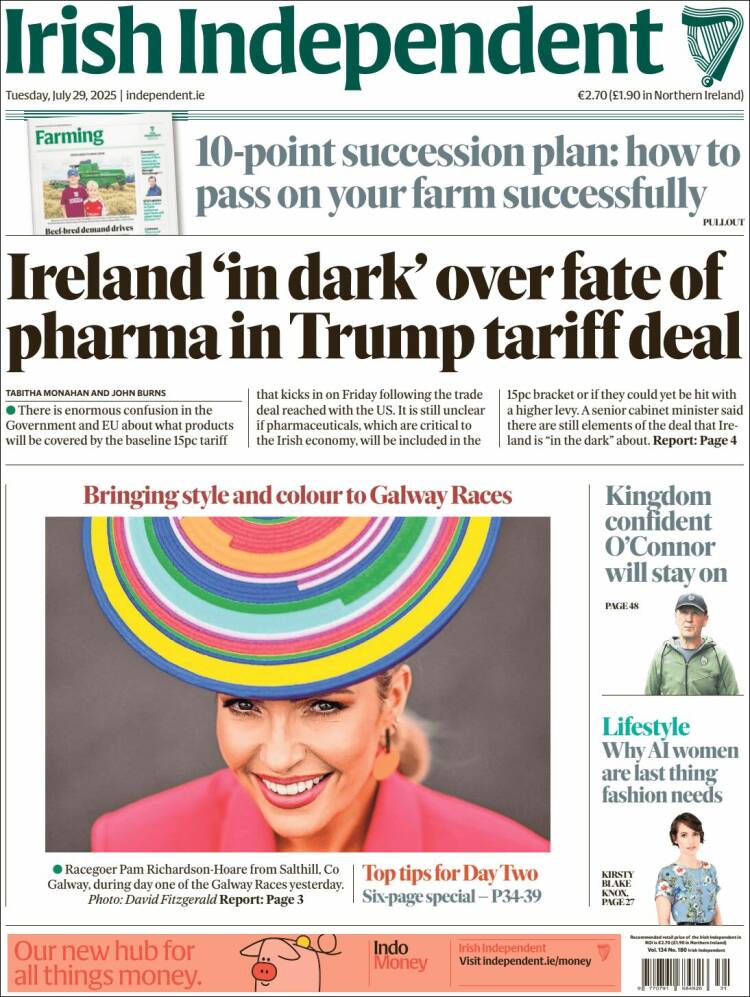 Portada de Irish Independent (Ireland)