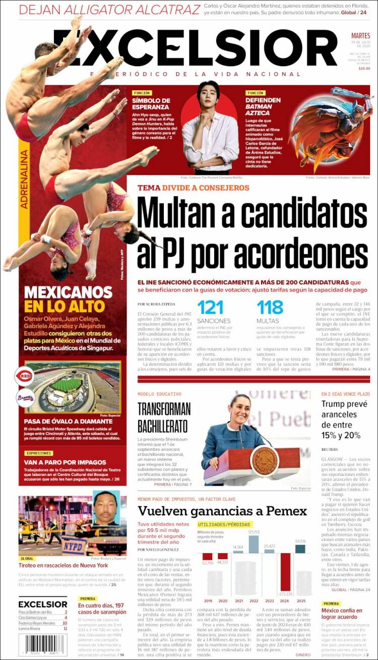 Portada de Excelsior (México)