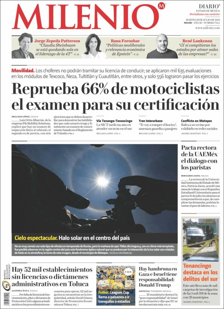 Portada de Milenio - Estado de México (Mexico)
