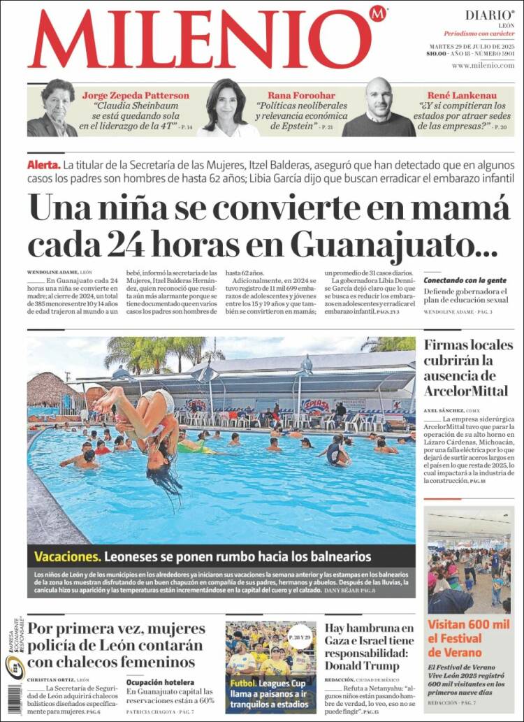 Portada de Milenio de León (Mexico)