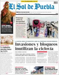 Portada de El Sol de Puebla (México)