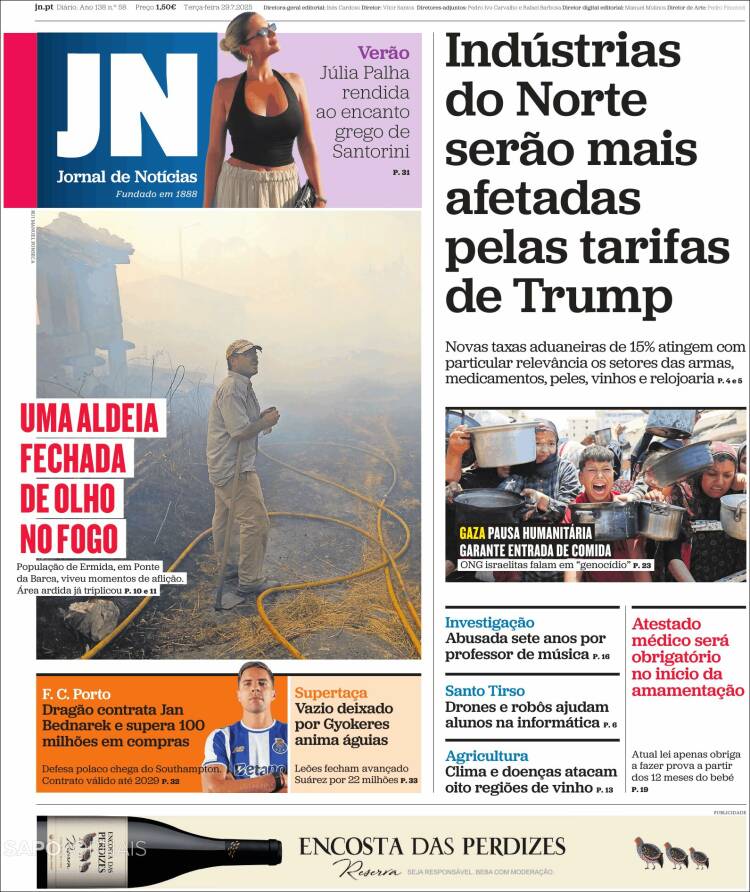 Portada de Jornal de Notícias (Portugal)