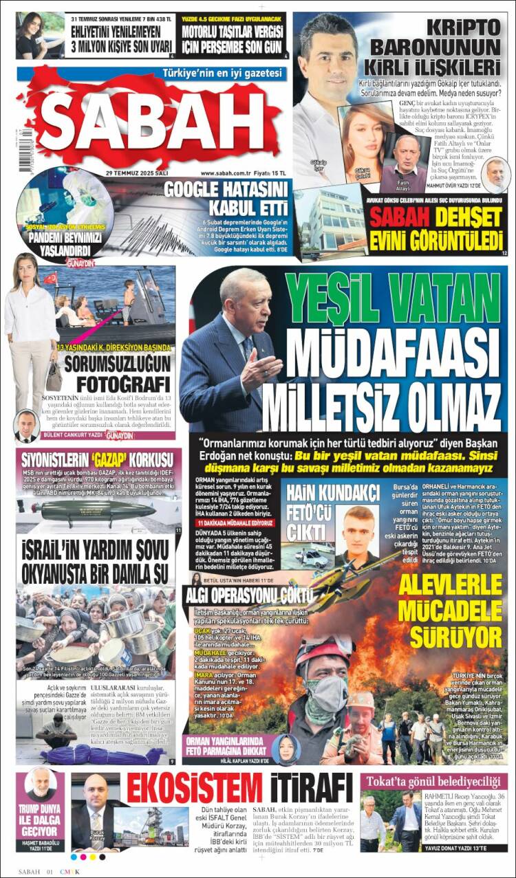 Portada de Sabah (Turquie)