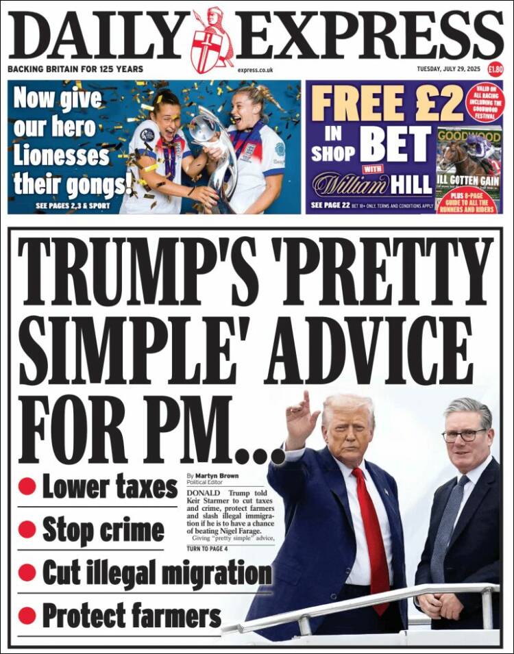 Portada de Daily Express (Reino Unido)