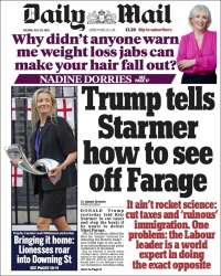 Portada de Daily Mail (Reino Unido)