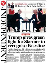 Portada de The Independent (Reino Unido)