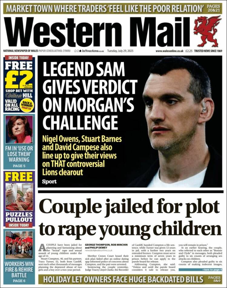 Portada de Western Mail (United Kingdom)