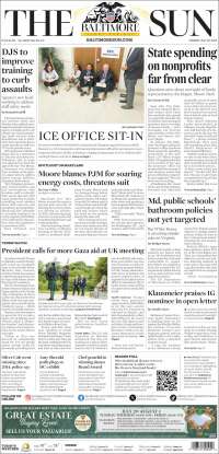 Portada de The Baltimore Sun (USA)