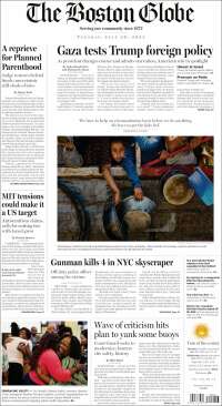 Portada de Boston Globe (USA)