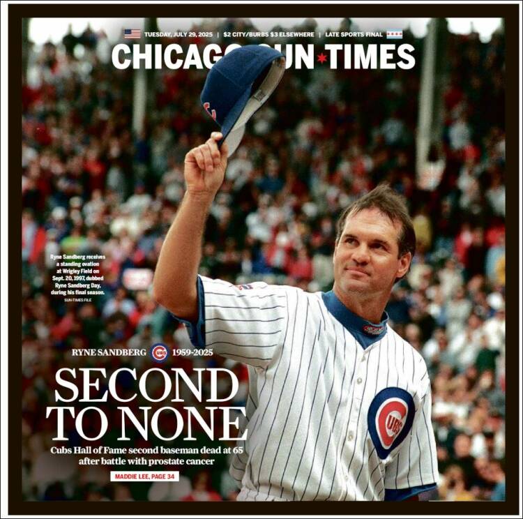 Portada de Chicago Sun-Times (USA)