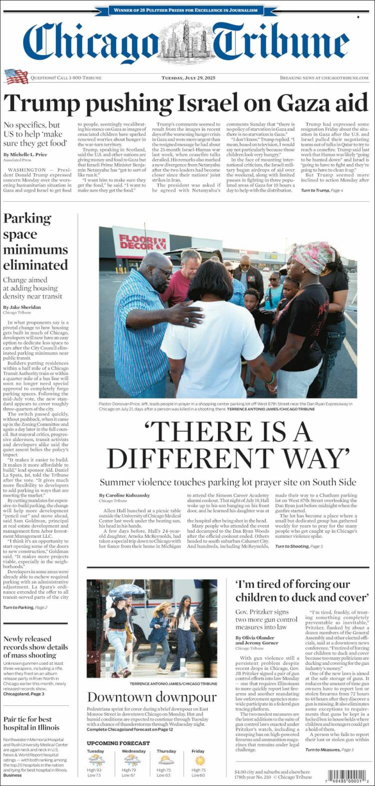 Portada de Chicago Tribune (USA)