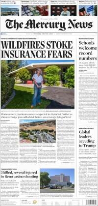 Portada de San Jose Mercury News (USA)