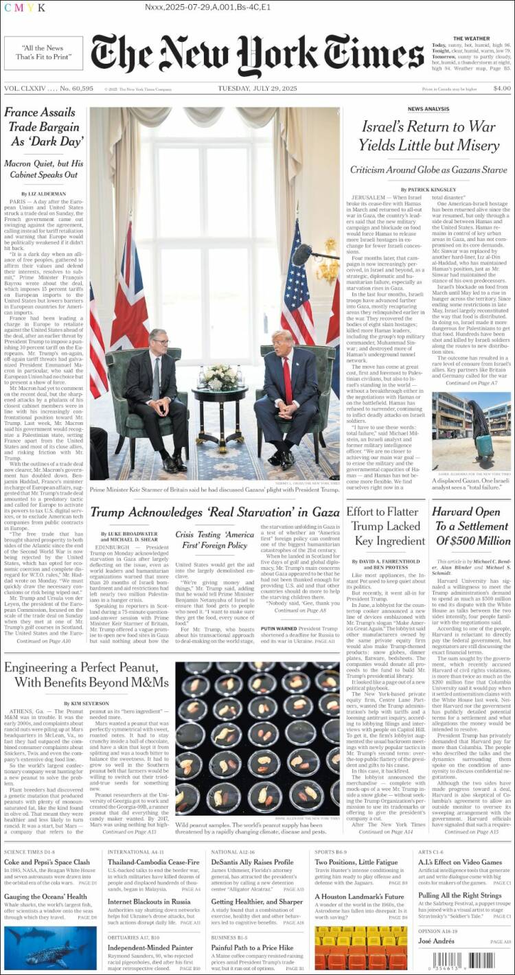 Portada de New York Times (USA)