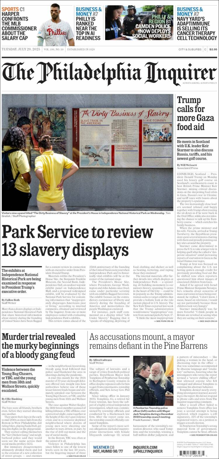 Portada de Philadelphia Inquirer (USA)