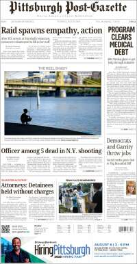 Portada de Pittsburgh Post-Gazette (USA)