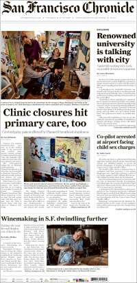 Portada de San Francisco Chronicle (USA)