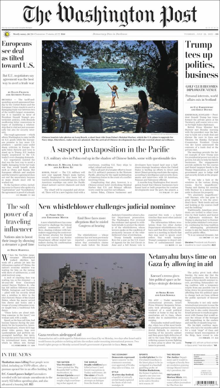Portada de The Washington Post (USA)