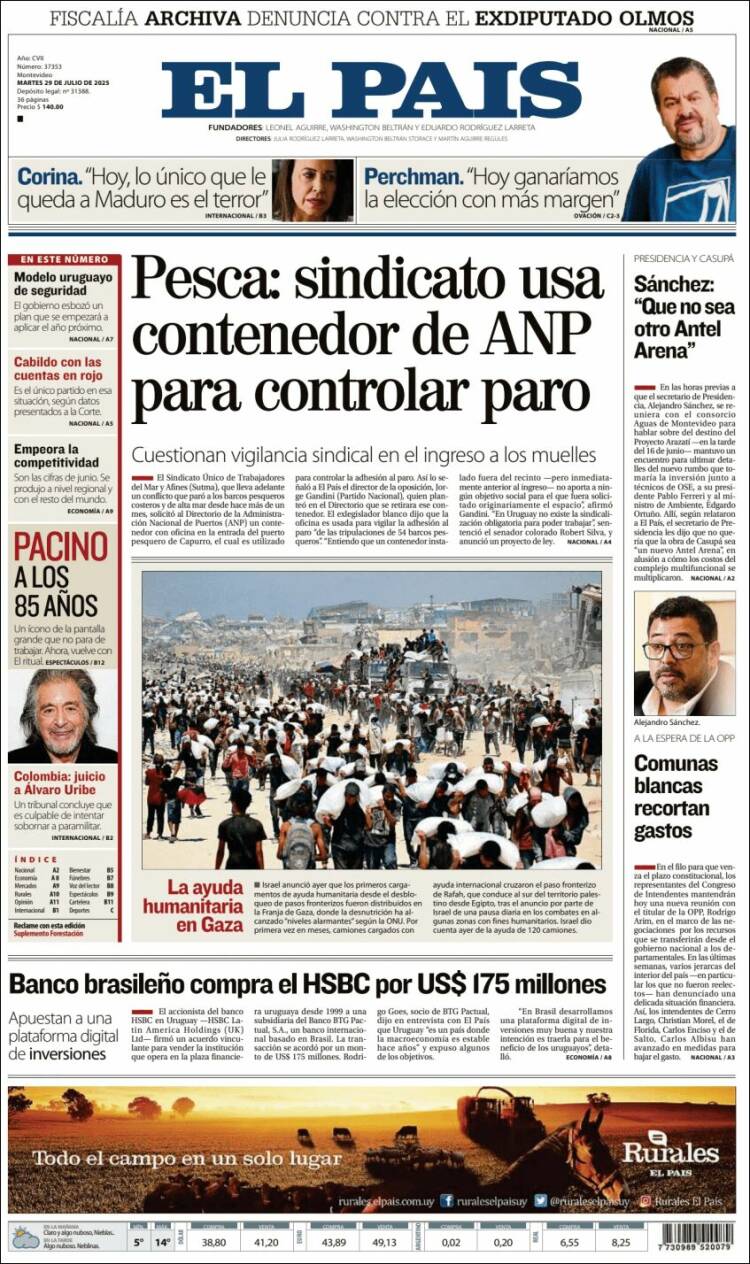 Portada de El País (Uruguay)