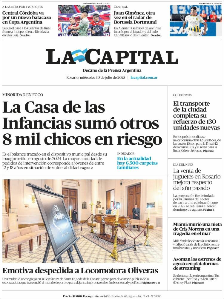 Portada de La Capital - Rosario (Argentina)
