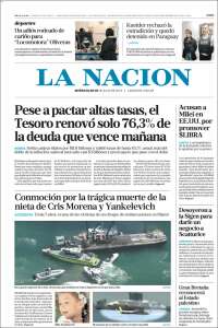 Portada de La Nación (Argentina)