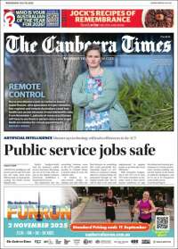 Portada de The Canberra Times (Australia)