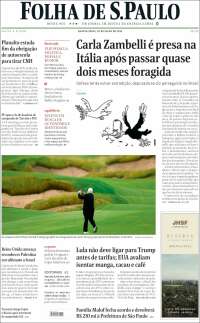 Portada de Folha de São Paulo (Brasil)