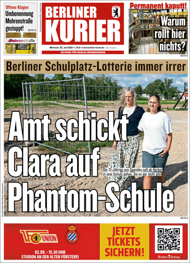 Portada de Berliner Kurier - Startseite BK (Allemagne)