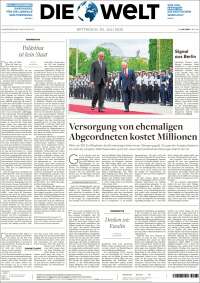 Portada de Die Welt (Alemania)
