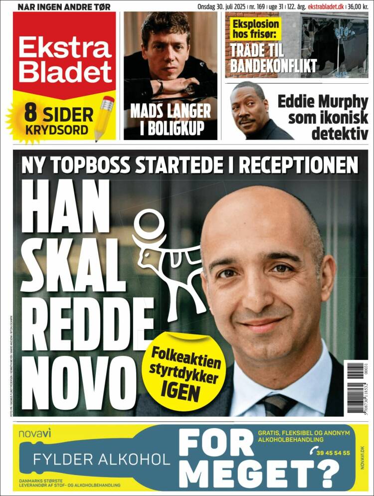 Portada de Ekstra Bladet (Dinamarca)