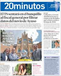 Portada de 20 Minutos - Barcelona (Spain)