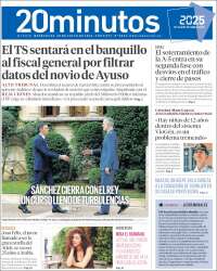 Portada de 20 Minutos - Madrid (Spain)