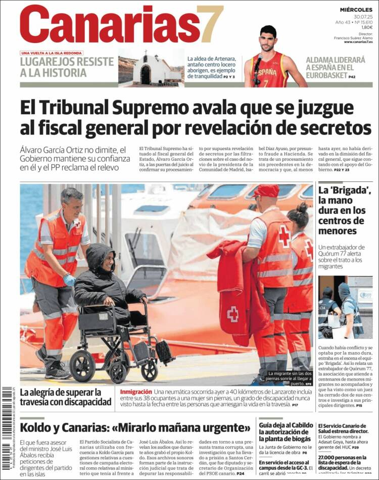 Portada de Canarias 7 (Spain)