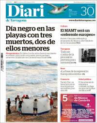 Portada de Diari de Tarragona (España)
