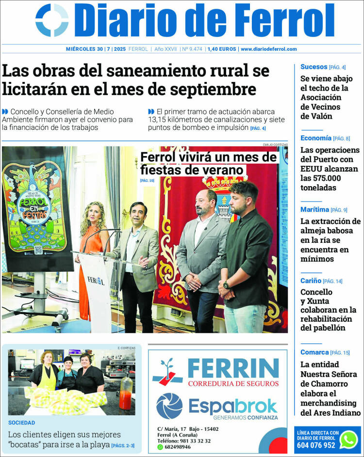 Portada de Diario de Ferrol (Spain)