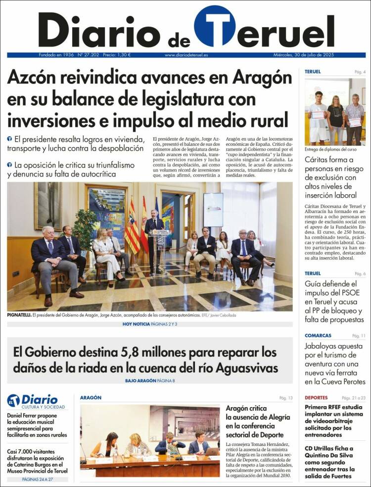 Portada de Diario de Teruel (España)