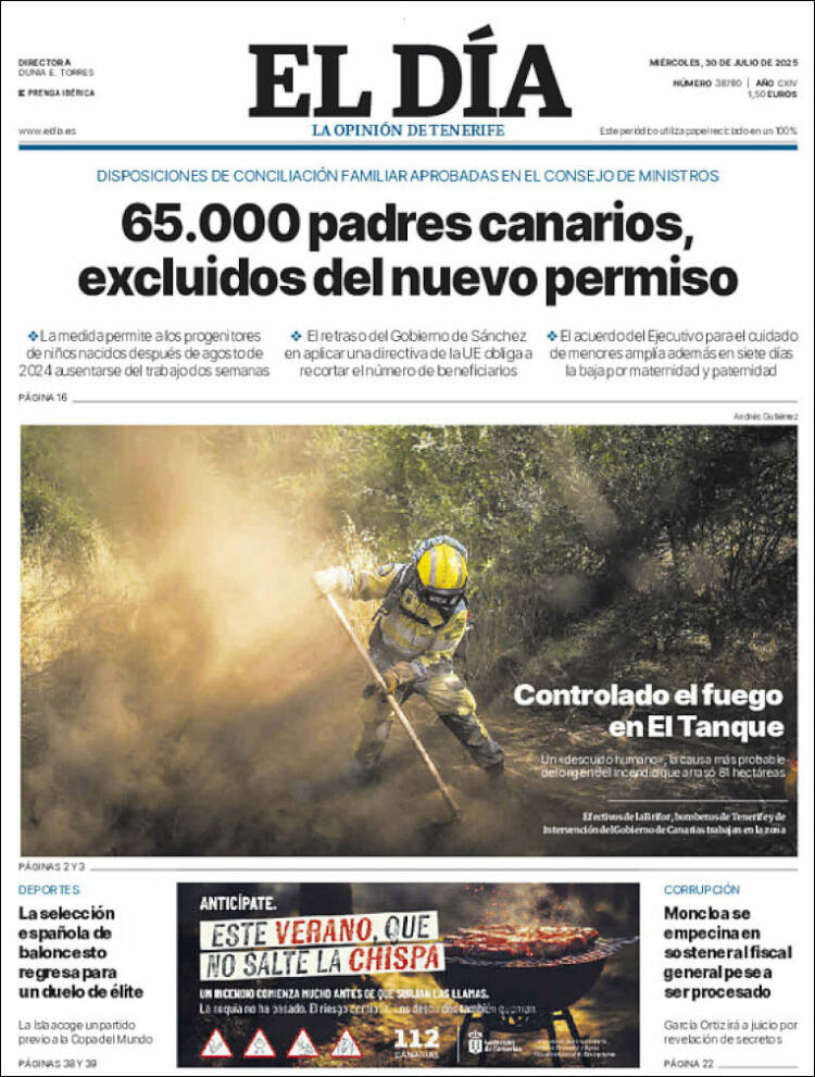 Portada de El Día (España)