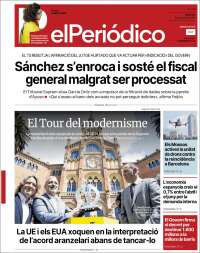 Portada de El Periódico de Catalunya (España)