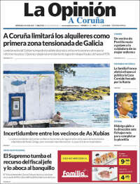 Portada de La Opinión de A Coruña (España)