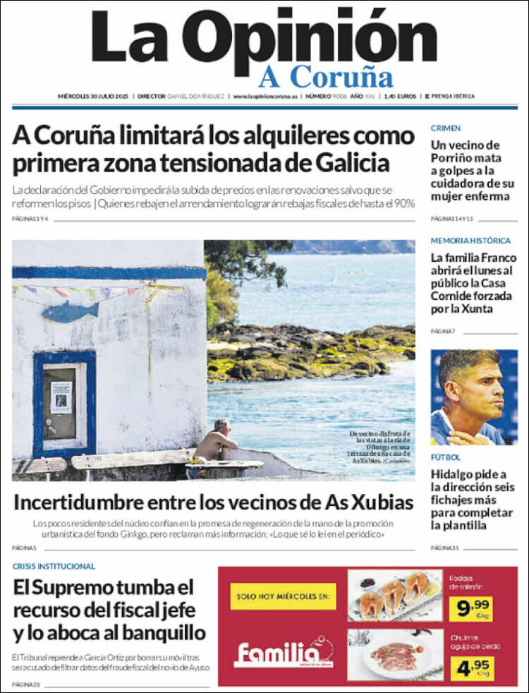 Portada de La Opinión de A Coruña (Spain)
