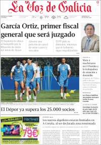 Portada de La Voz de Galicia (España)
