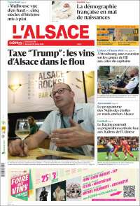 Portada de Journal L'Alsace (Francia)