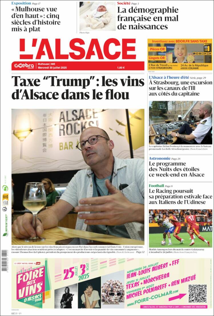 Portada de Journal L'Alsace (France)