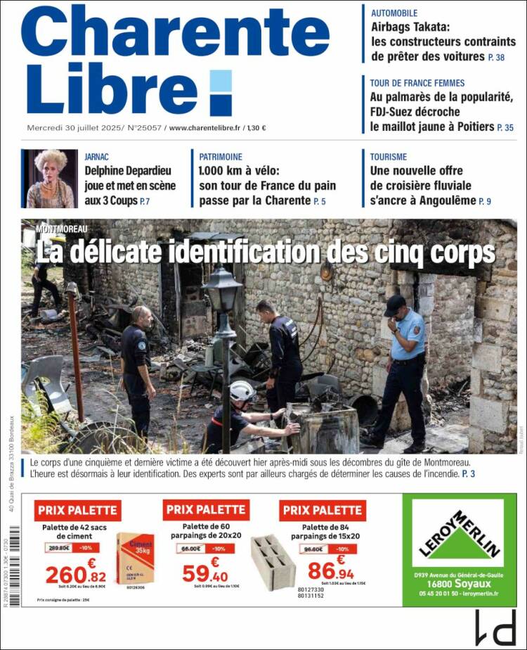 Portada de Charente Libre (France)