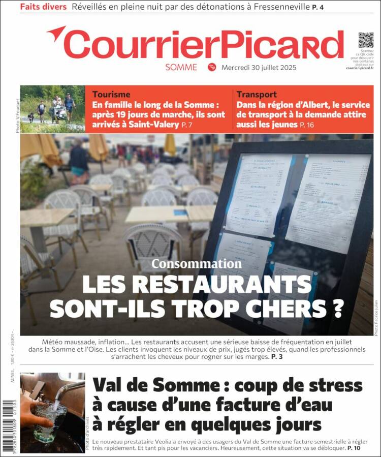 Portada de Courrier Picard (Francia)