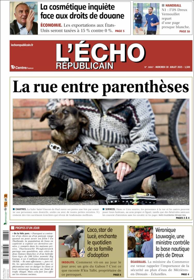 Portada de L'Echo Républicain (France)